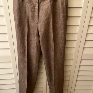 Anne Klein Petite Brown Linen Pants